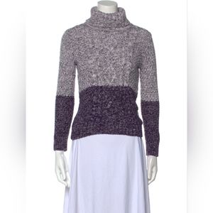 Vince Striped Colorblock Turtleneck Sweater